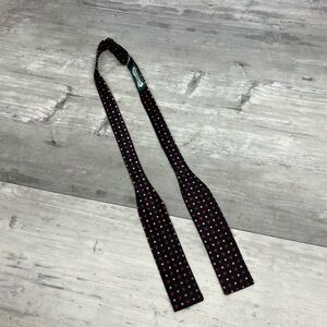 Beau Ties Ltd. Black w/ Red & Cream Polka Dot Silk Bowtie Bow Tie